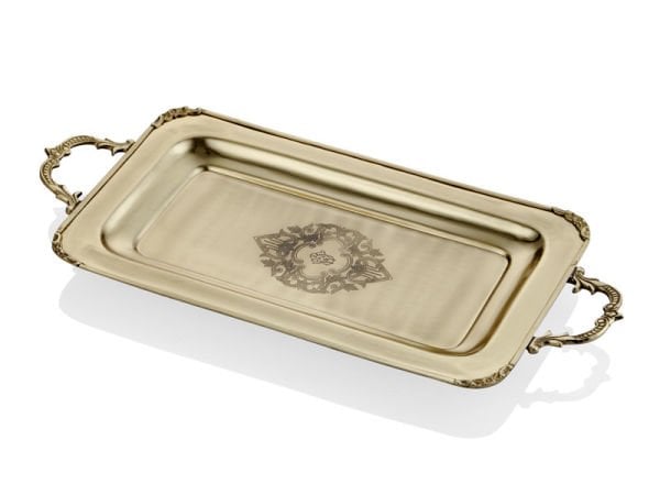 Lamedore Black Pearl Sade Kulplu Gold Tepsi Küçük