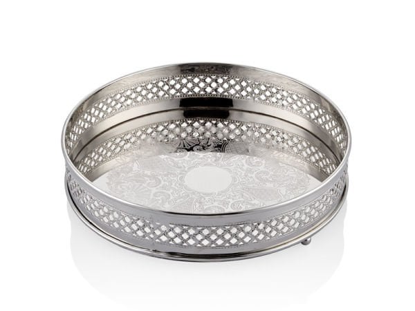Lamedore Jaali Yuvarlak Gümüş Tepsi