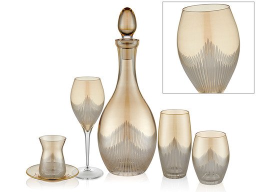 Canba Line Bal 61 Parça Kristal Bardak Takımı