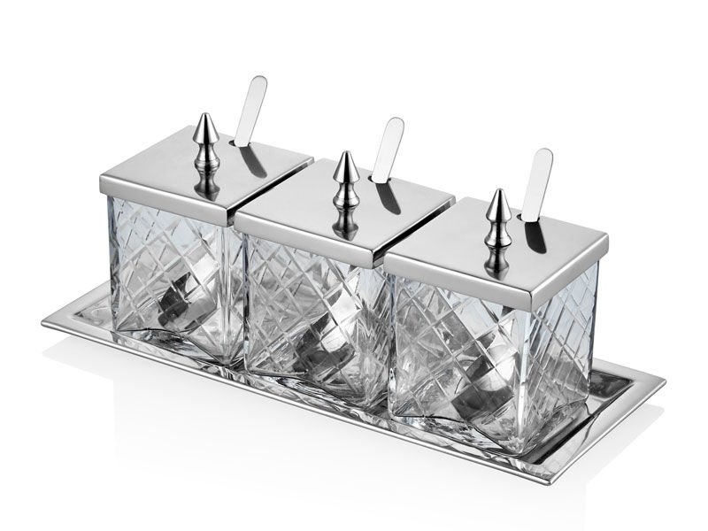 LAMEDORE DC NİKEL 3'LÜ BAHARATLIK