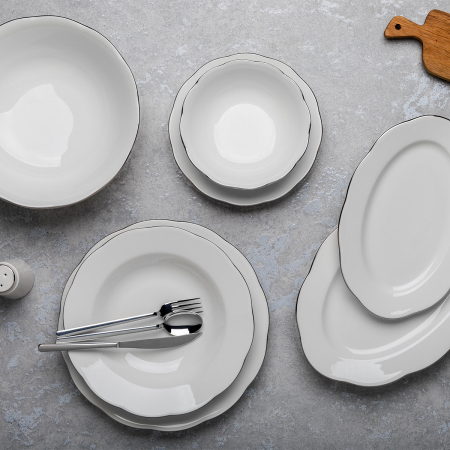 Aryıldız Passiom 30 Parça Porselen Platin Yemek Takımı