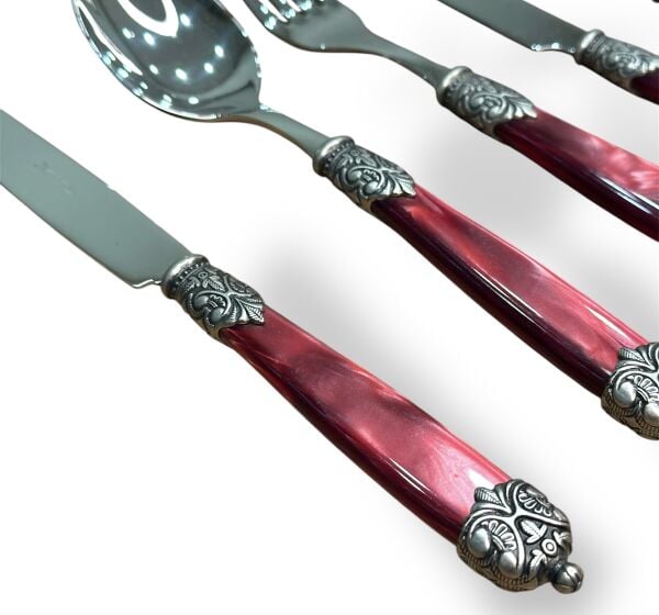 Eme Sedef Bordo 75 Parça İtalyan Çkb Takımı çift tokalı