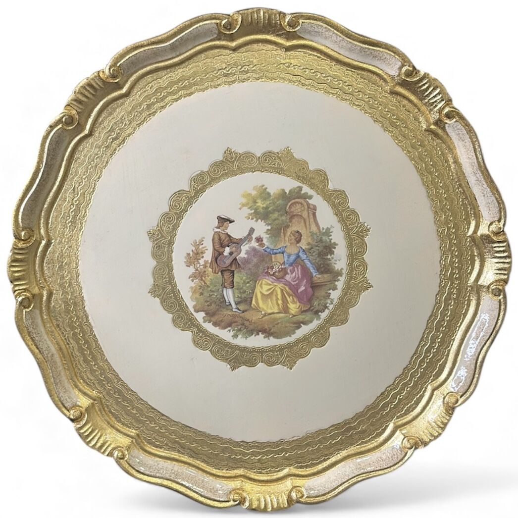 L&M Florance Gül Ağacı Tepsi 44cm Krem