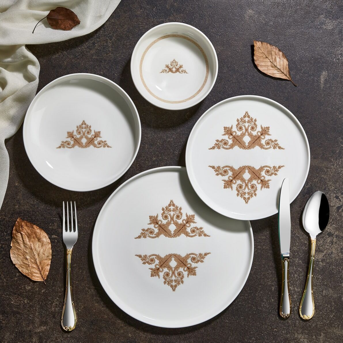 Mea Concept 24 Parça 6 Kişilik Bone Porselen Yemek Takımı