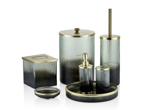 7 Parça metal ve Cam Lüx Banyo Seti Lamedore