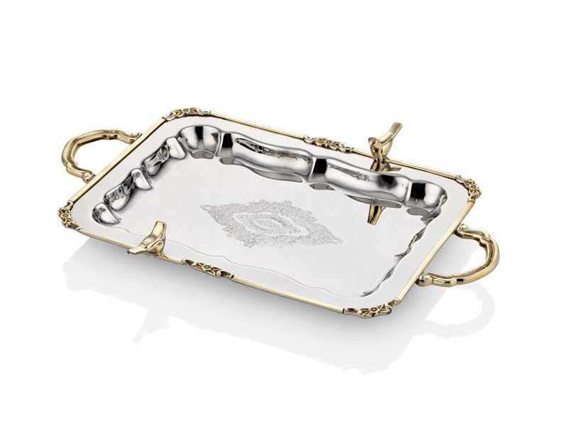 Lamedore Black Pearl Kuşlu Çay Tepsisi(45*28*5)