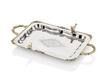 Lamedore Black Pearl Kuşlu Çay Tepsisi(45*28*5)