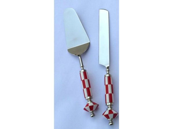 Mackie Kırmızı Beyaz 2li Pasta Servis Seti