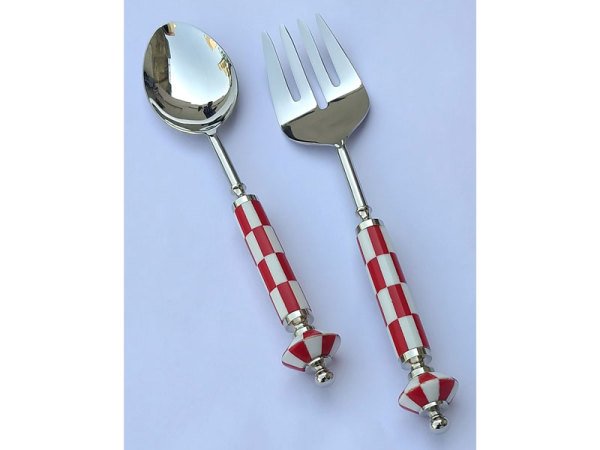 Mackie Kırmızı Beyaz 2li Salata Servis Seti